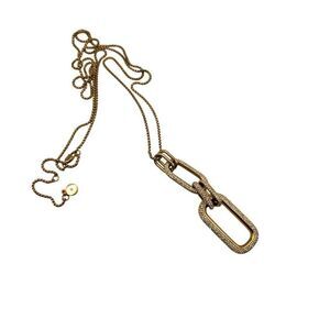 MICHAEL KORS ICONIC LINKS LONG GOLD-TONE CRYSTAL PAVE NECKLACE MSRP $145.00